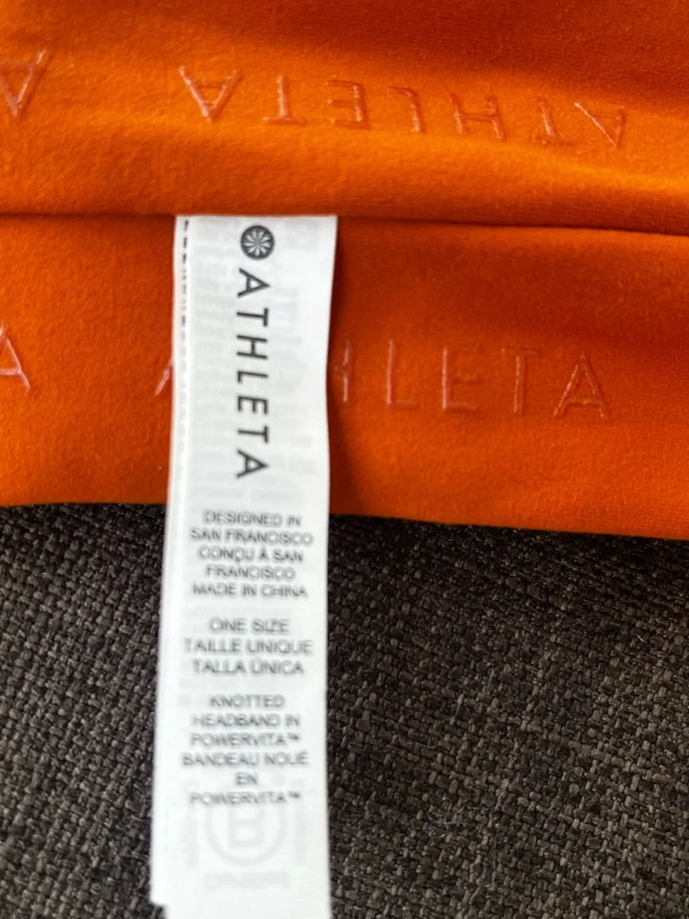 Athleta Bright Orange Knotted Stretch Headband